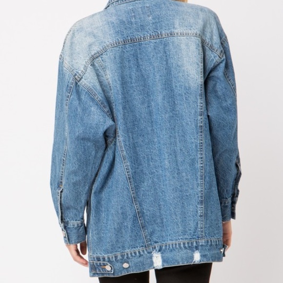 BEST SELLER Oversized distressed denim/jean jacket - Picture 5 of 7